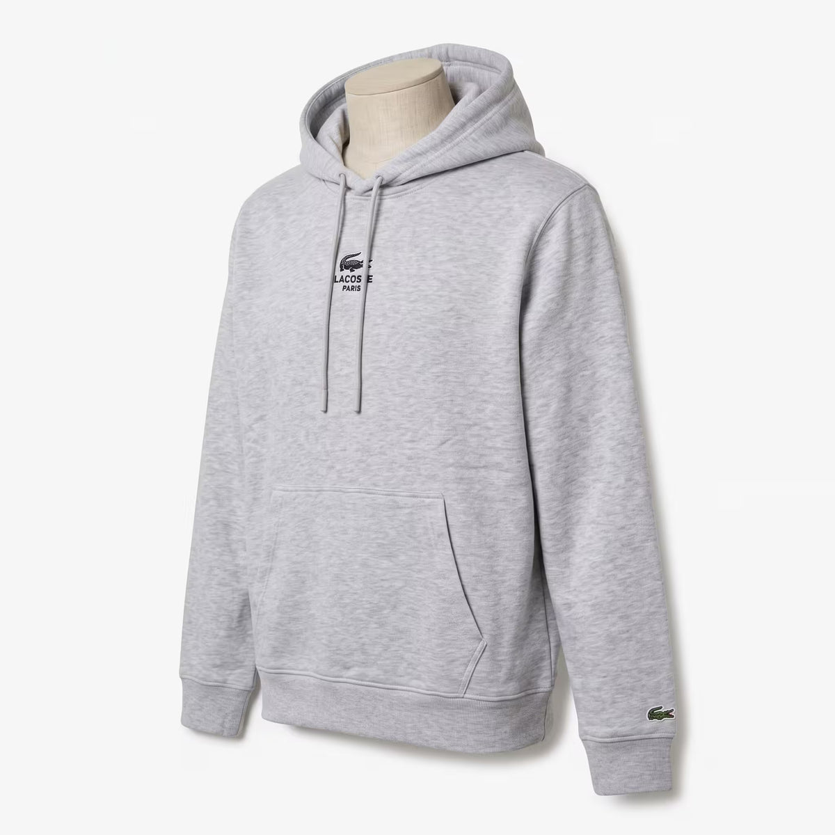 Lacoste Unisex Print Fleece Hoodie Grey