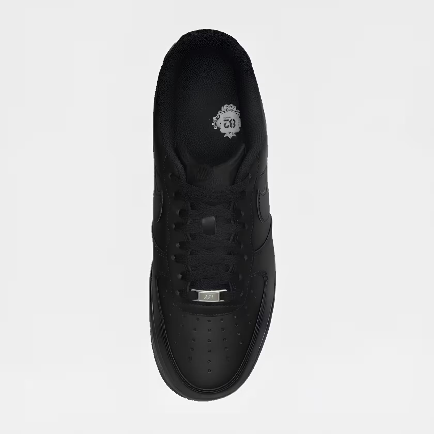 Nike Air Force 1 Black birds eye view profile