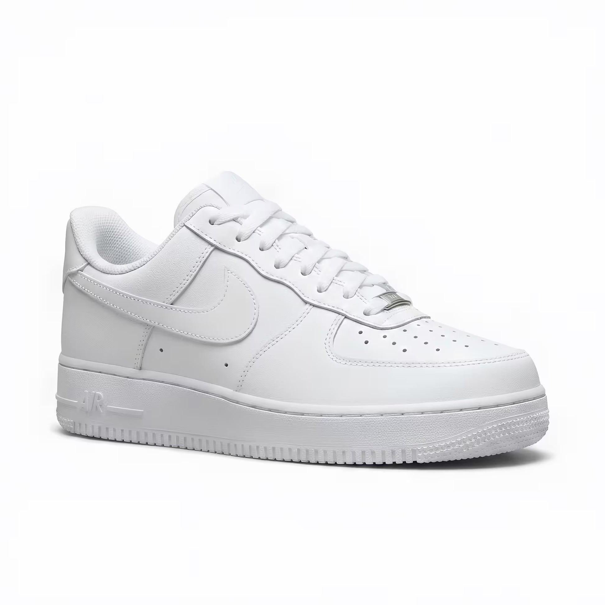 A single Nike Air Force 1 AF1 shoe in a 3/4 front facing position on a white background