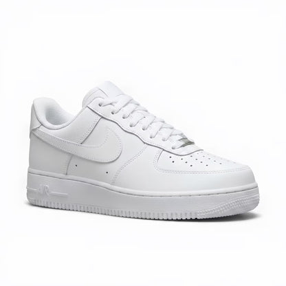 A single Nike Air Force 1 AF1 shoe in a 3/4 front facing position on a white background