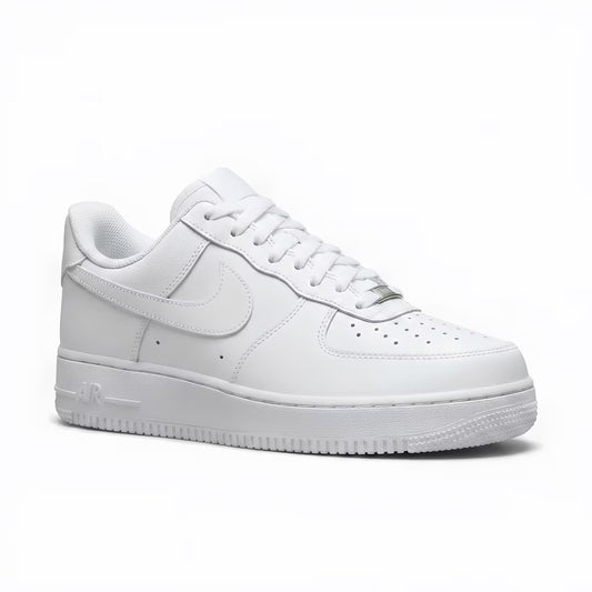 A single Nike Air Force 1 AF1 shoe in a 3/4 front facing position on a white background