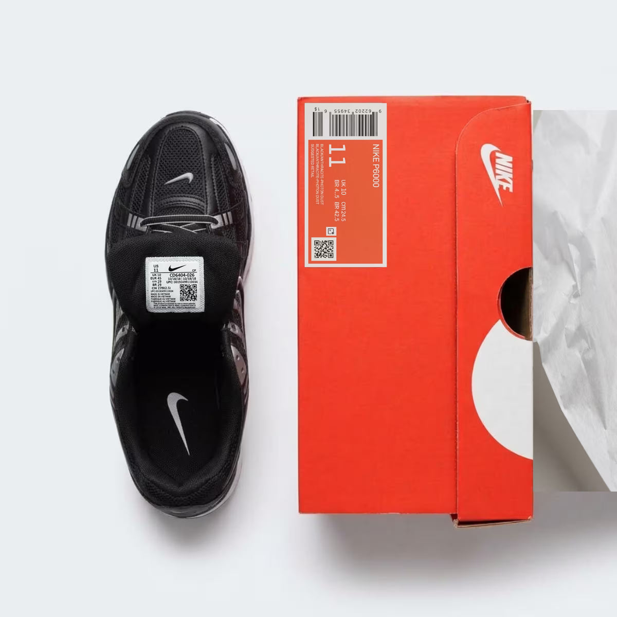 حذاء Nike P-6000 Black Metallic Silver