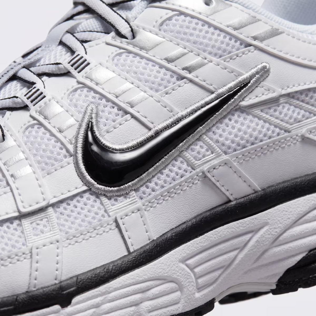 Nike P-6000 White Metallic Silver Black