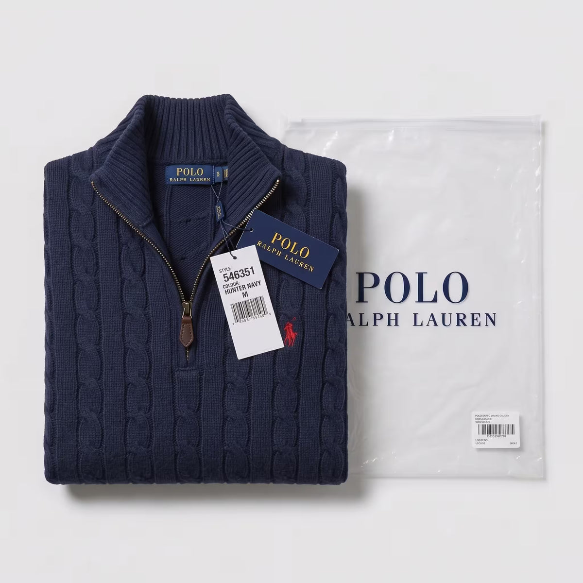 Polo Ralph Lauren Cable-Knit Cotton Quarter-Zip Jumper Hunter Navy