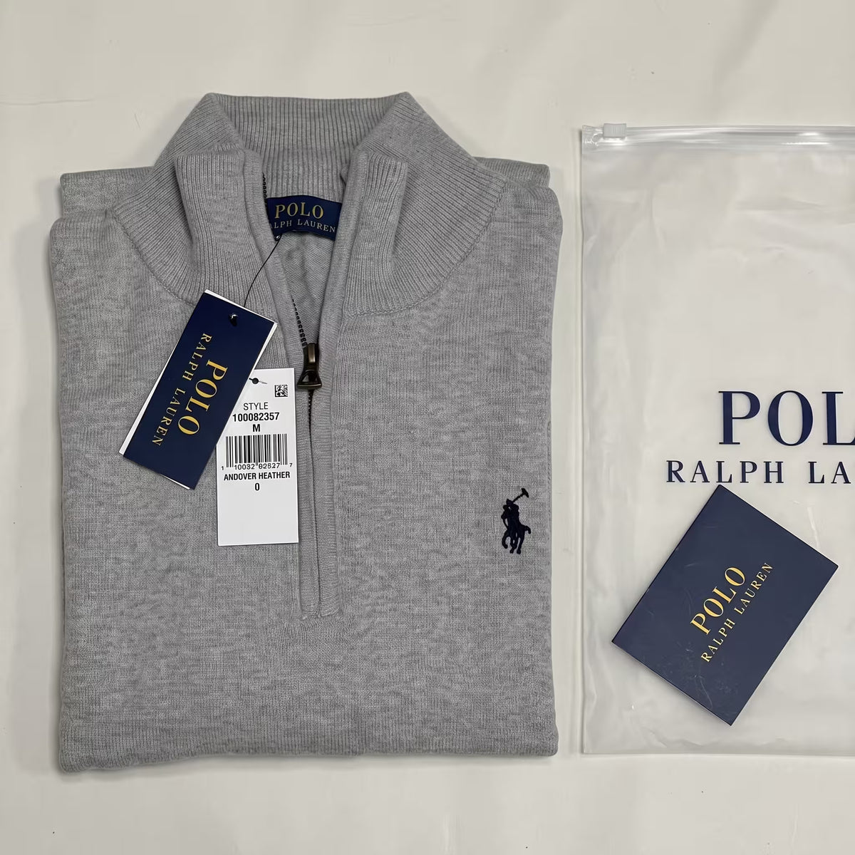 Polo Ralph Lauren Estate-Rib Quarter-Zip Pullover Andover Heather Grey