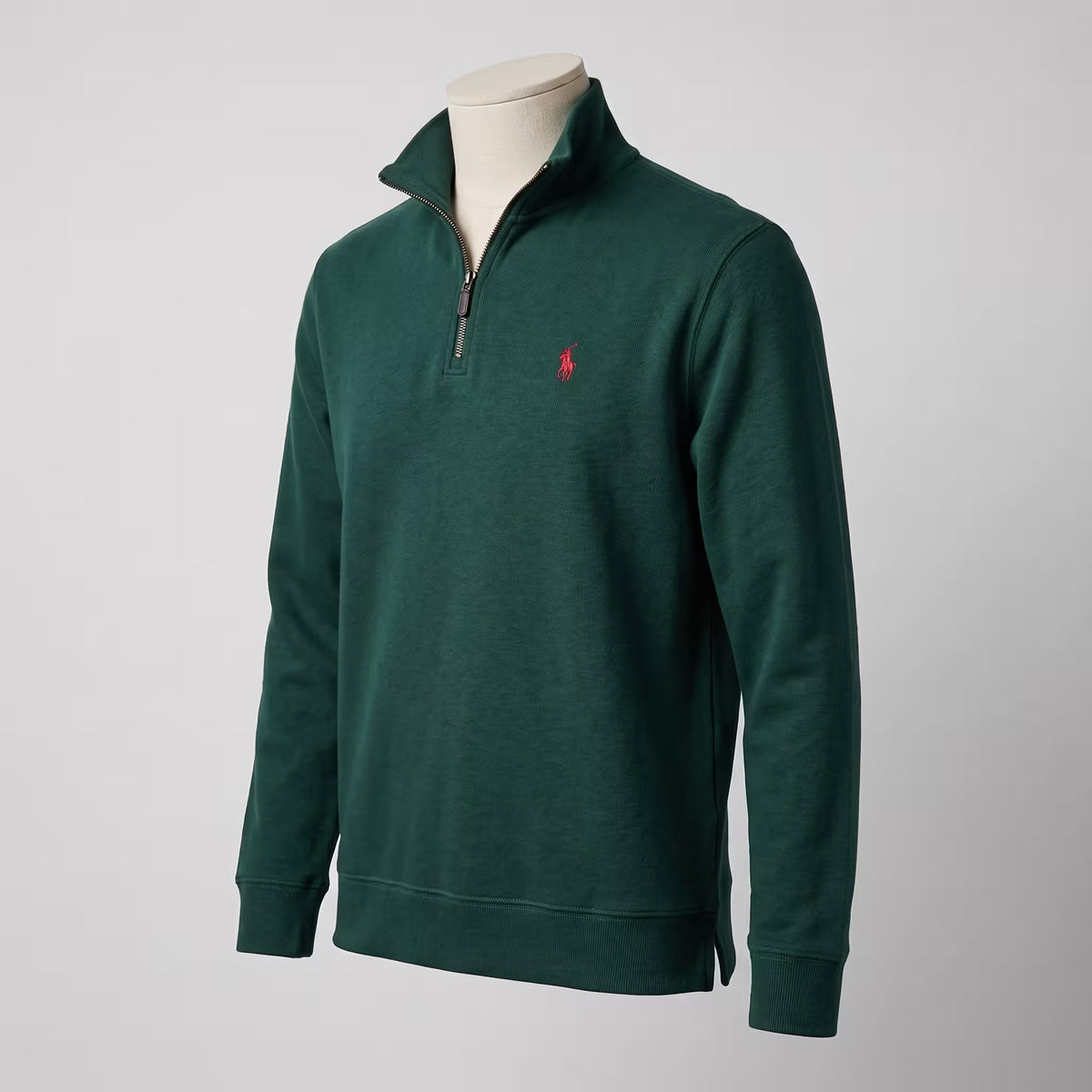Polo Ralph Lauren Estate-Rib Quarter-Zip Pullover Bottle Green