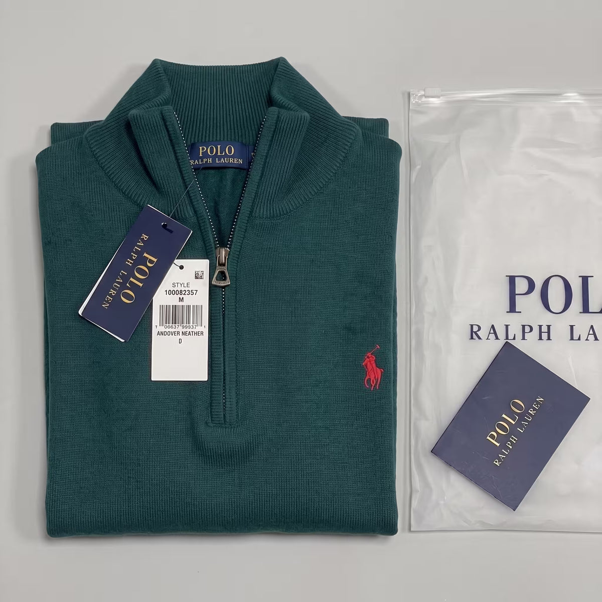 Polo Ralph Lauren Estate-Rib Quarter-Zip Pullover Bottle Green