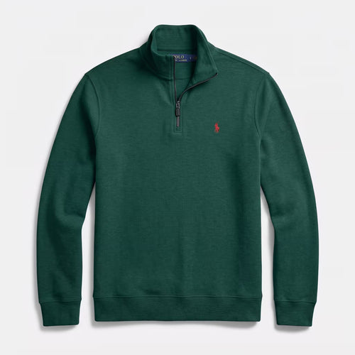 Suéter Polo Ralph Lauren Estate-Rib Meio Zíper Verde Garrafa