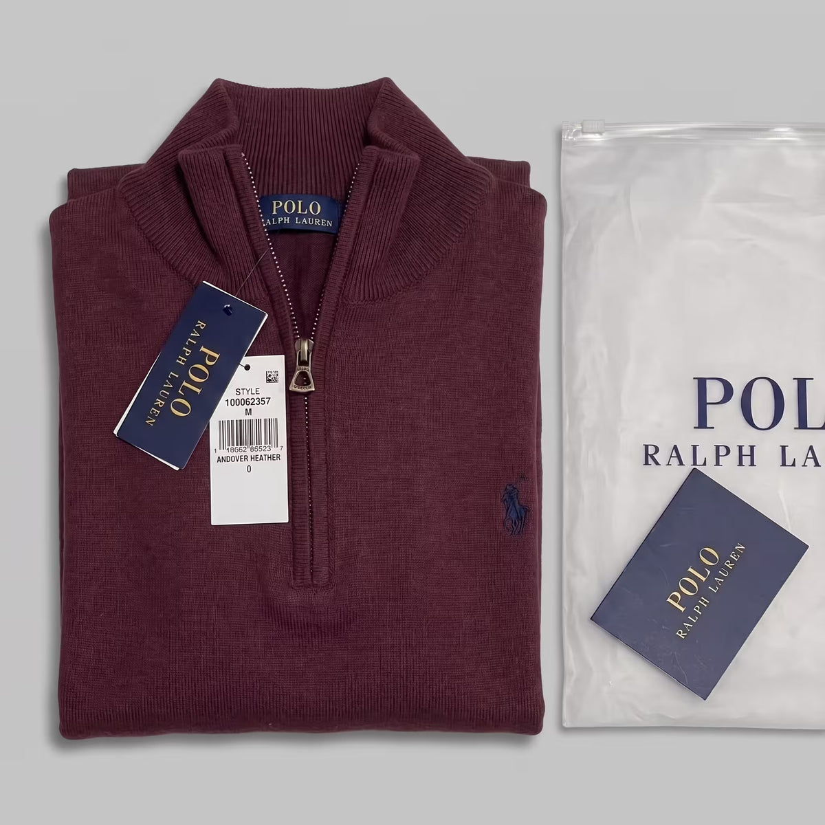 Polo Ralph Lauren Estate-Rib Quarter-Zip Pullover Burgundy