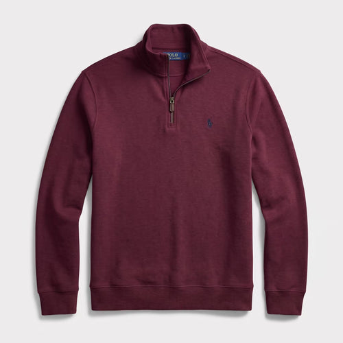 Suéter Polo Ralph Lauren Estate-Rib Meio Zíper Bordô