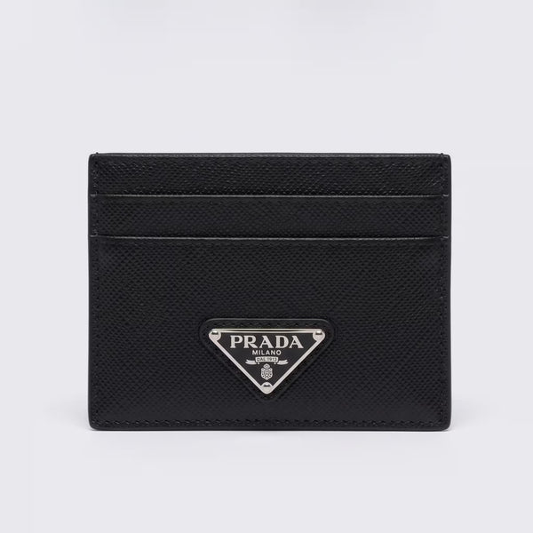 Prada Saffiano Leather Card Holder Black | UK Checked