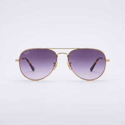 Ray-Ban 0RB3928 Gold Metal Sunglasses Violet Gradient | UK Checked