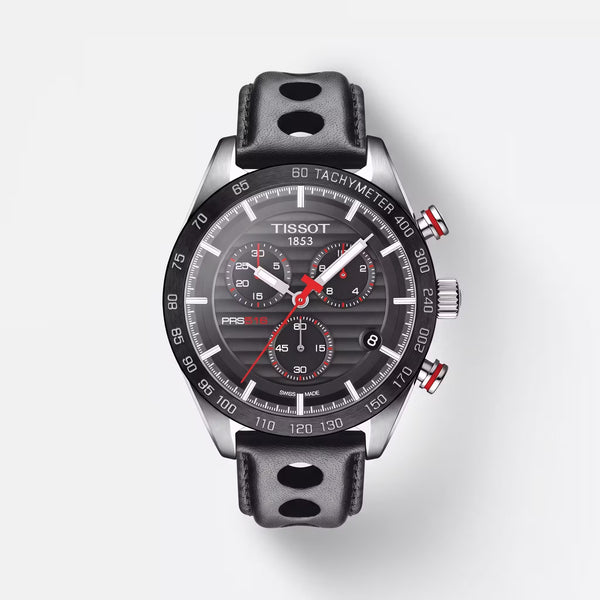 Tissot PRS 516 Chronograph Schwarz Keramik Leder
