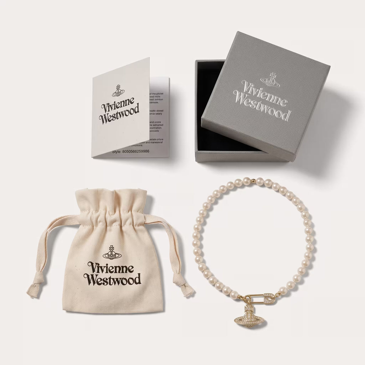 Collier de perles Vivienne Westwood Lucrece Doré Light Creamrose