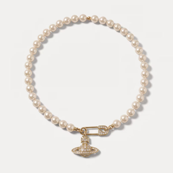Vivienne Westwood Lucrece Pearl Necklace Gold Light Creamrose