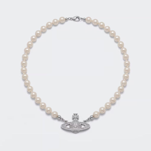 Vivienne Westwood ミニ バス レリーフ パール チョーカー シルバー
