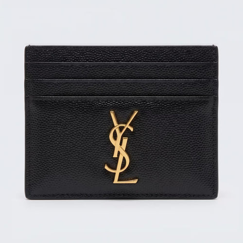 Yves Saint Laurent Monogram Leather Card Case Black | UK Checked
